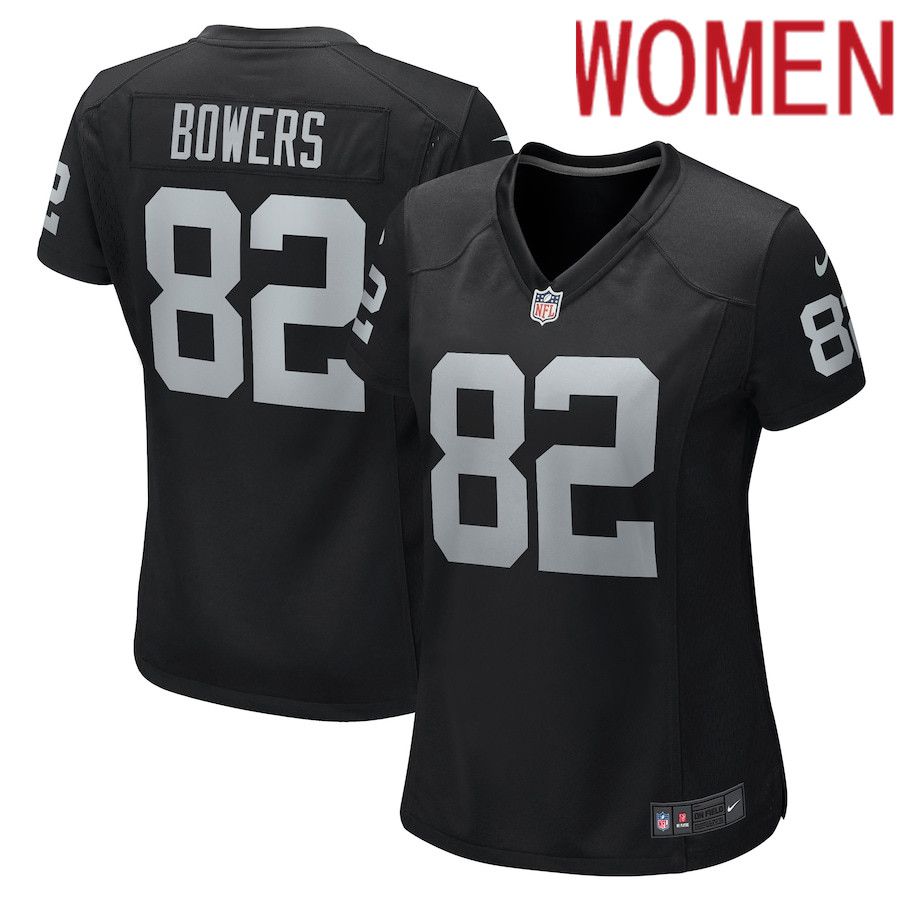 Cheap Women Oakland Raiders 82 Nick Bowers Nike Black Game Player NFL Jersey